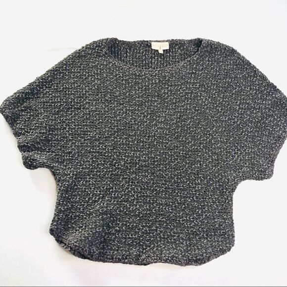 PROJECT Short Sleeve Scoop Neck Knit Sweater, Charcoal Gray - Picture 8 of 12
